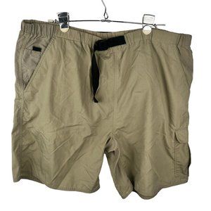 North Face Shorts Belted Cargo Pockets Hiking Outdoor Beige Khaki Womens Size XL
